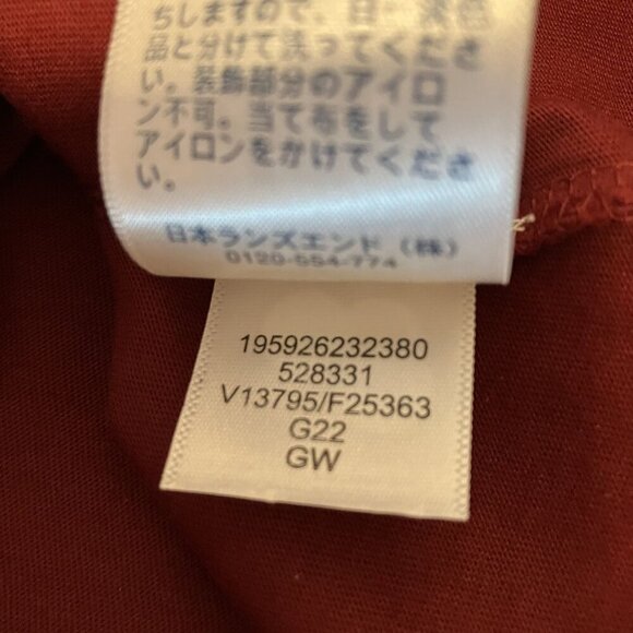 Lands' End Maroon T-Rex Embroidered Long Sleeve Tee Shirt Size S - Picture 5 of 6